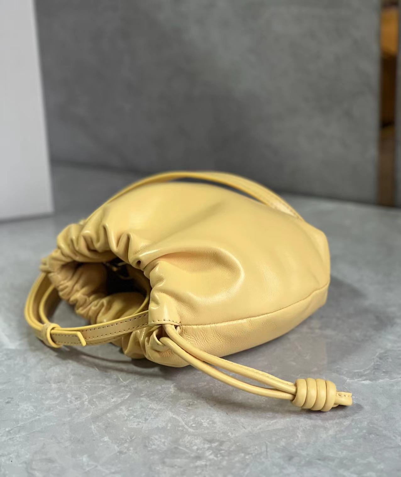 Loewe Mini Flamenco Purse bag in mellow nappa lambskin Yellow